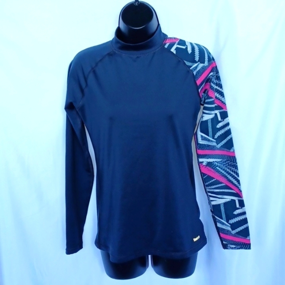 REEBOK thermal mock neck running shirt | M